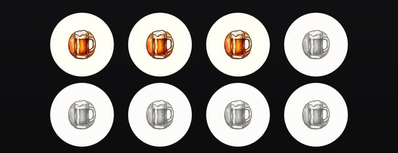 Your bar stamp card: 3 of 8 earned