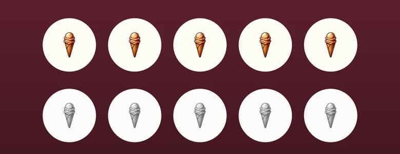 Your ice cream shop stamp card: 5 of 10 earned